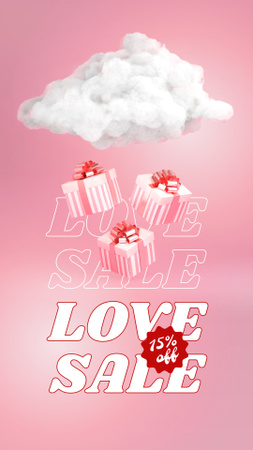 Designvorlage Love Sale in Valentine's Day für Instagram Video Story