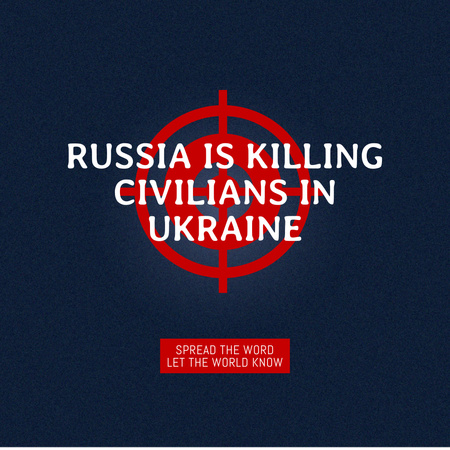 Russia Kills Civilians in Ukraine Instagram Modelo de Design