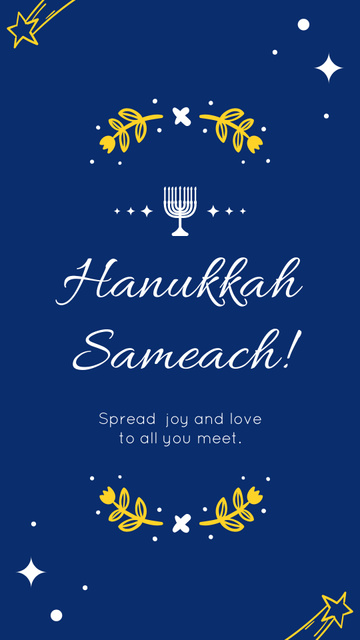 Best wishes for Hannukah Instagram Story Design Template