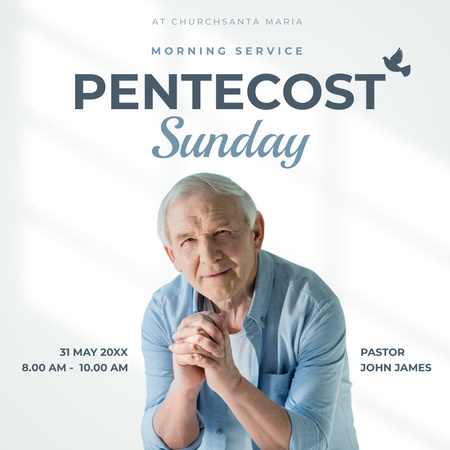 Morning Service in Church Instagram Design Template
