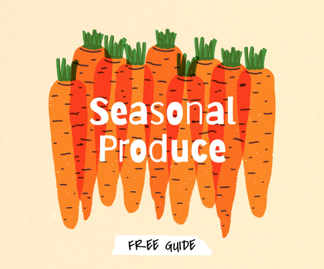 Seasonal Produce Ad with Carrots Illustration Large Rectangle Design Template