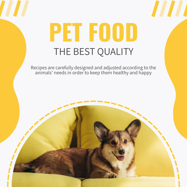 Ontwerpsjabloon van Instagram van Cute Dog for Pet Food Ad