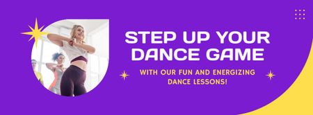 Designvorlage Anzeige für energiegeladene Tanzstunden für Facebook cover