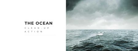 Ocean Cleanup Event Announcement Facebook cover Modelo de Design