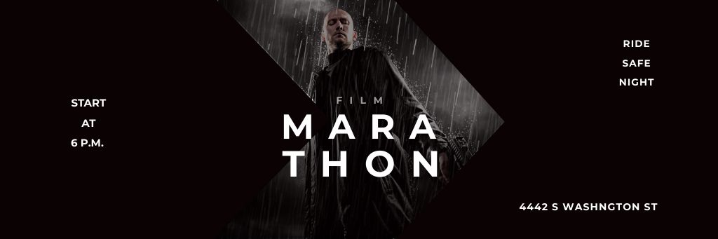 Modèle de visuel Film Announcement with Man under rain - Email header