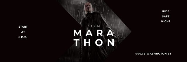 Film Announcement with Man under rain Email header tervezősablon