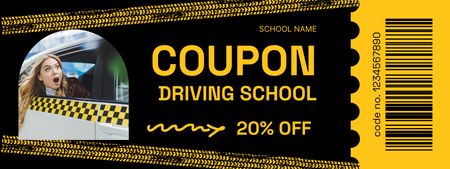 Driving School Lessons Offer At Discounted Rates In Black Coupon Design Template