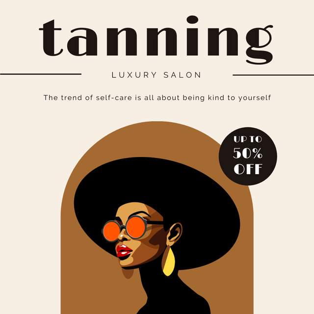 Discount on Luxury Tanning Salon Services Instagram AD Šablona návrhu