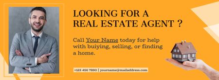 Looking For A Real Estate Agent  Facebook cover Tasarım Şablonu