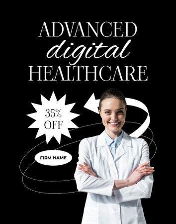 Digital Healthcare Services Poster 22x28in Tasarım Şablonu