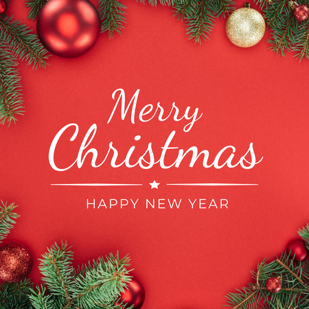 Platilla de diseño Christmas Holiday Greeting in Red Instagram