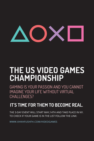 Video games Championship Pinterest Design Template