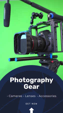 Kiváló minőségű fényképészeti felszerelés és kiegészítők kínálata Instagram Video Story tervezősablon