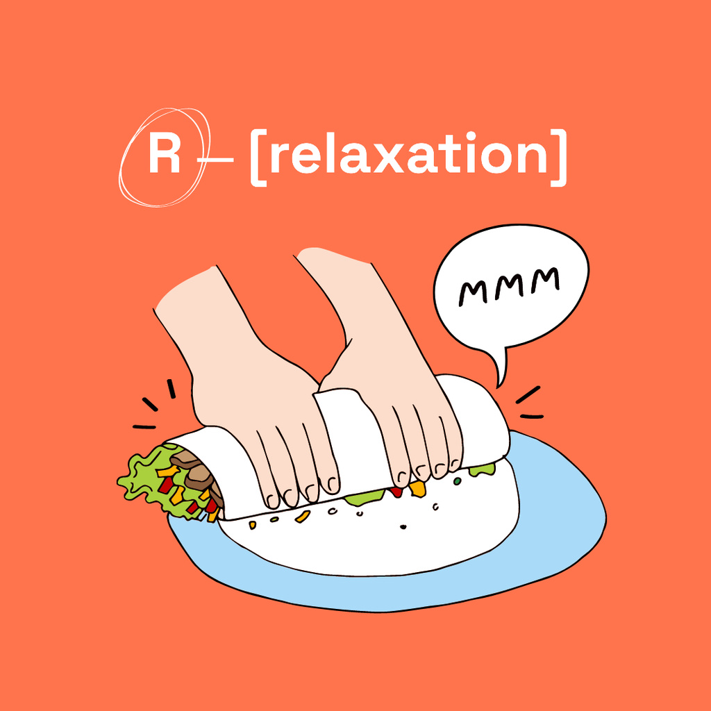 Funny Illustration of making Shawarma Instagramデザインテンプレート