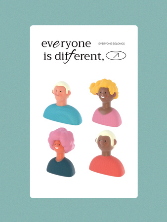 Inspirational Phrase about Diversity Poster US Modelo de Design