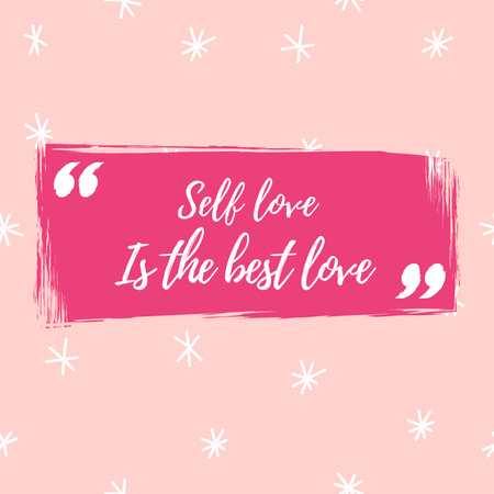 Motivational Phrase about Self Love in Pink with Stars Instagram Design Template