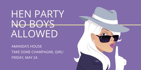 Hen Party Ad with Blonde in Hat Twitter Design Template