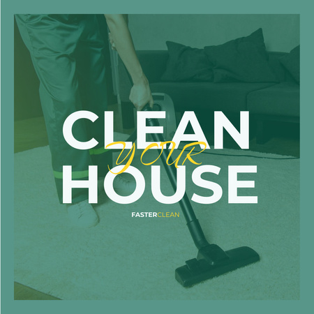 Call for Cleanliness with Vacuum Cleaner Instagram AD Design Template