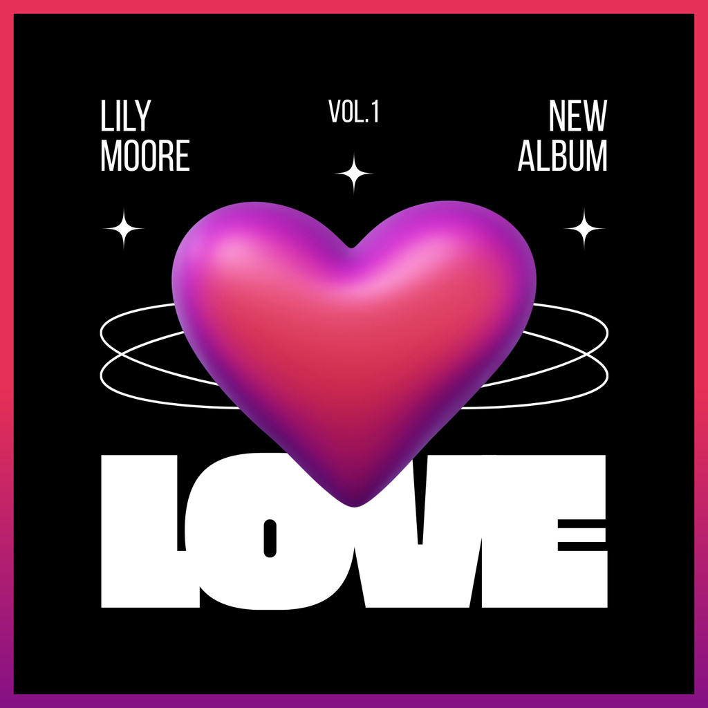 Love Songs And Soundtracks For Valentine's Day Album Cover Šablona návrhu