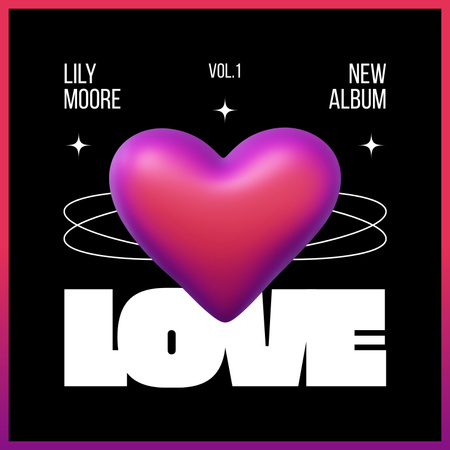 Ontwerpsjabloon van Album Cover van Liefdesliedjes en soundtracks voor Valentijnsdag