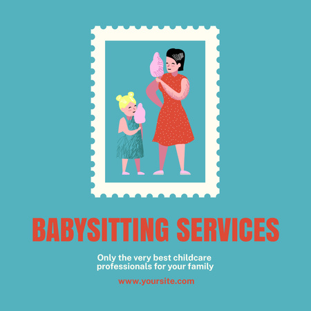 Platilla de diseño Nanny Agency Services with Little Girl and Woman Instagram