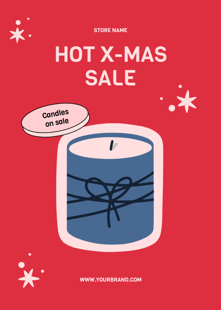 Plantilla de diseño de Cheerful Christmas In July Sales And Discounts For Candles Postcard 5x7in Vertical 