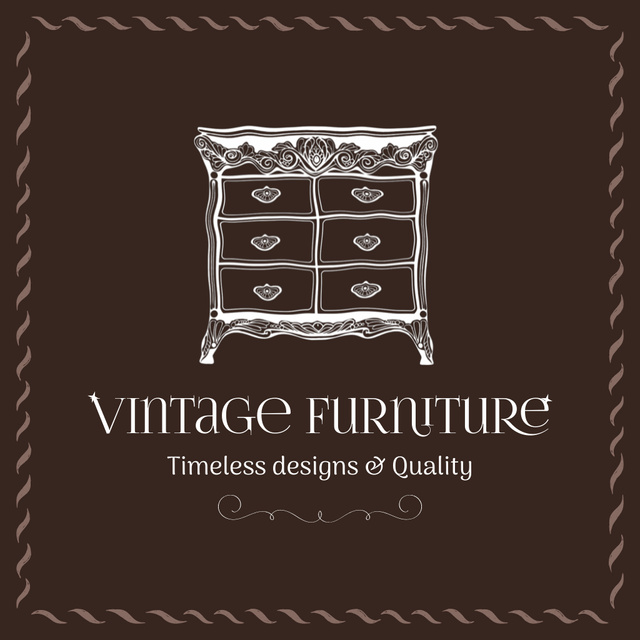 Timeless Chest Of Drawers In Old Furniture Shop Animated Logo Πρότυπο σχεδίασης