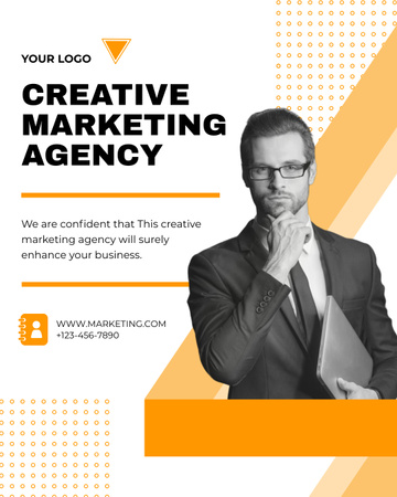Kreatív Marketing Ügynökség szolgáltatása Instagram Post Vertical tervezősablon