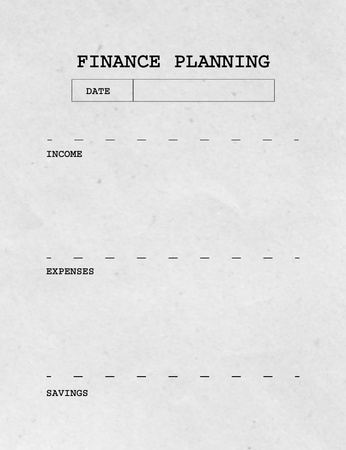 Finance Planning on cramped paper Notepad 107x139mm Design Template
