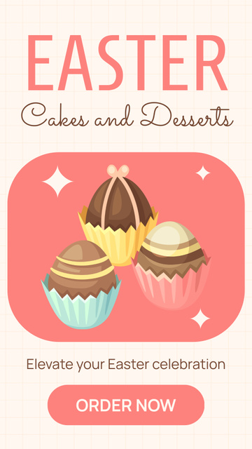 Designvorlage Easter Cakes and Desserts Offer Ad für Instagram Story