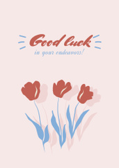 Good Luck Wishes With Illustrated Tulips