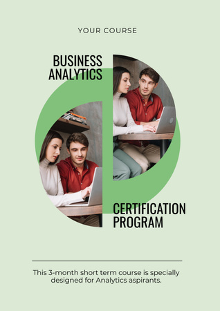 Designvorlage Innovativer Business Analytics-Kurs mit Zertifizierung für Poster