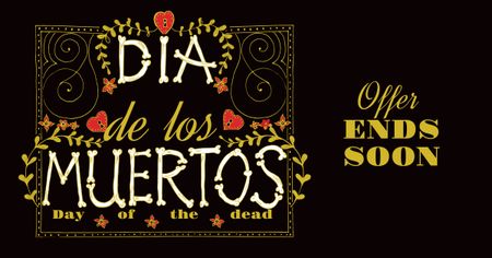 Dia de Los Muertos Bright Offer Facebook AD Design Template