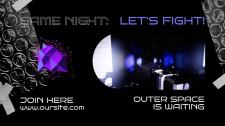 Evento noturno de jogo com luz neon Full HD video Modelo de Design