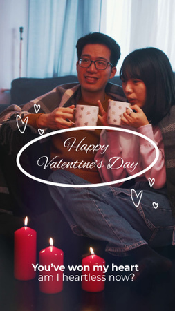 Ontwerpsjabloon van Instagram Video Story van Gelukkig paar dat samen Valentijnsdag viert