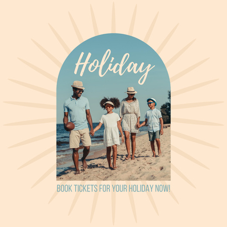 Happy Family on Vacation Instagram Design Template