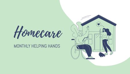 Home Care Service Advertisement Business Card US Design Template