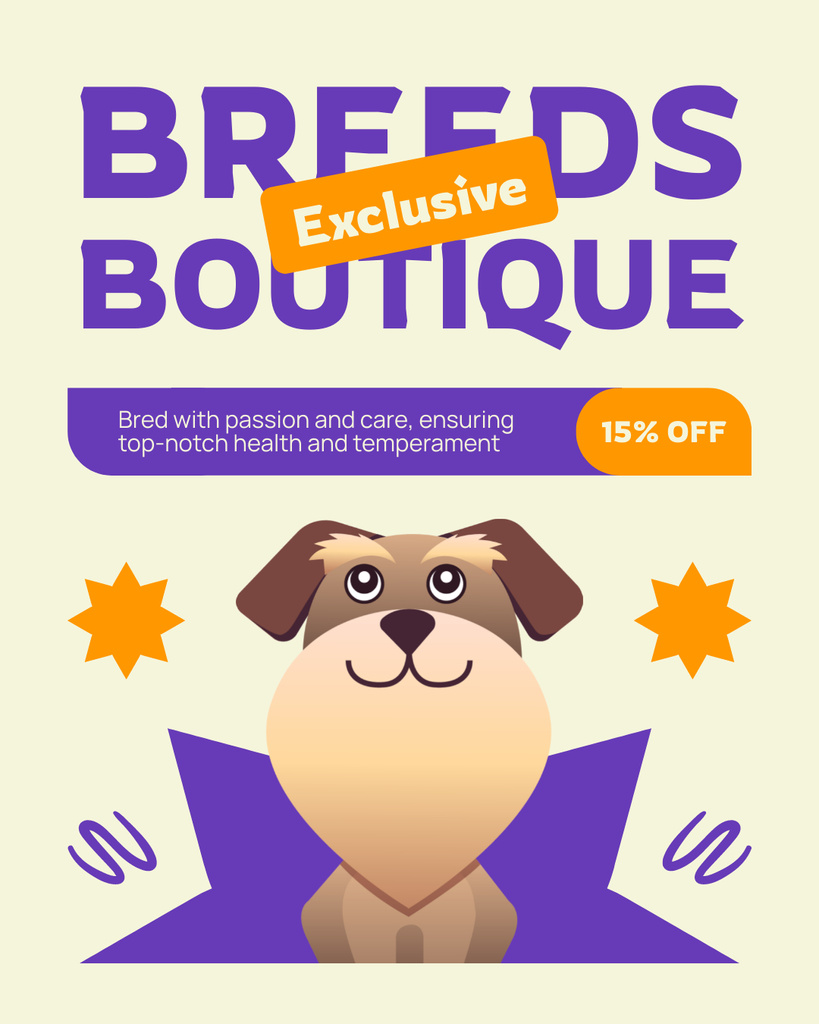 Template di design Discount on Exclusive Dogs Instagram Post Vertical