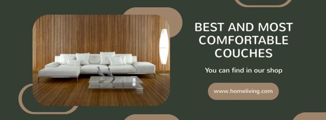 Modèle de visuel Best And Most Comfortable Couches - Facebook cover
