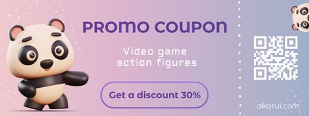 Gaming Toys and Figures Offer in Pink Coupon Design Template