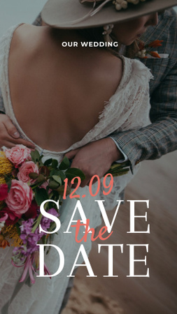 Save the date wedding invitation Instagram Story Design Template