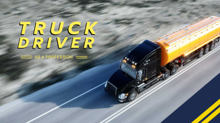 Plantilla de diseño de Camión de servicio de entrega en una carretera Full HD video 