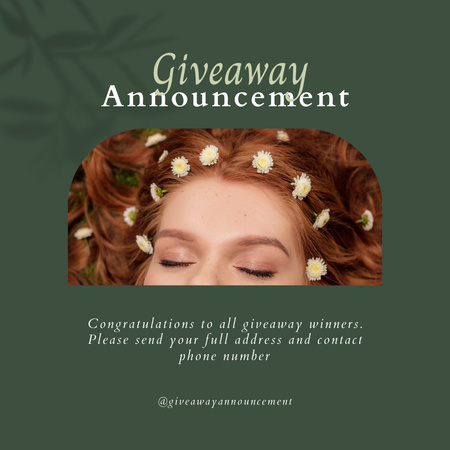 Redheaded Girl With Flowers In Her Hair Instagram Design Template