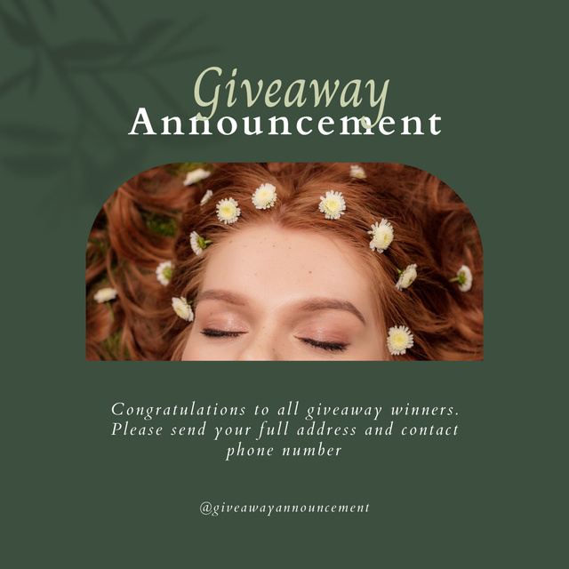 Redheaded Girl With Flowers In Her Hair Instagram Modelo de Design