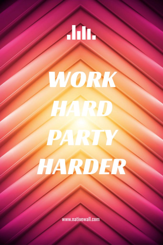 Plantilla de diseño de Hard Work Quote on Geometric Bright Background Tumblr 