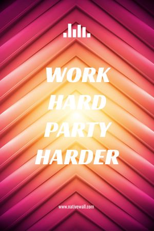 Platilla de diseño Hard Work Quote on Geometric Bright Background Tumblr