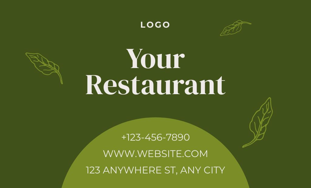 Plantilla de diseño de Restaurant's Thanking Message with Tasty Dish Business Card 91x55mm 