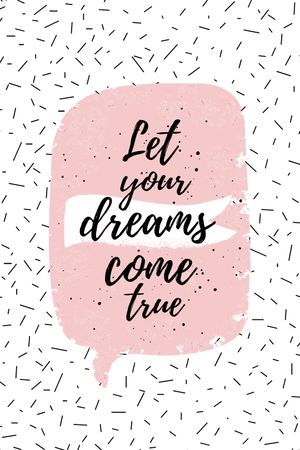 Dreams Quote on pink Tumblr Design Template