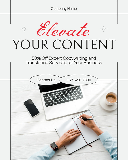 Inspiring Content Writing And Translating Service At Reduced Price Instagram Post Vertical Design Template