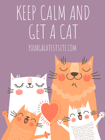 Adoption inspiration Funny Cat family Poster US Design Template